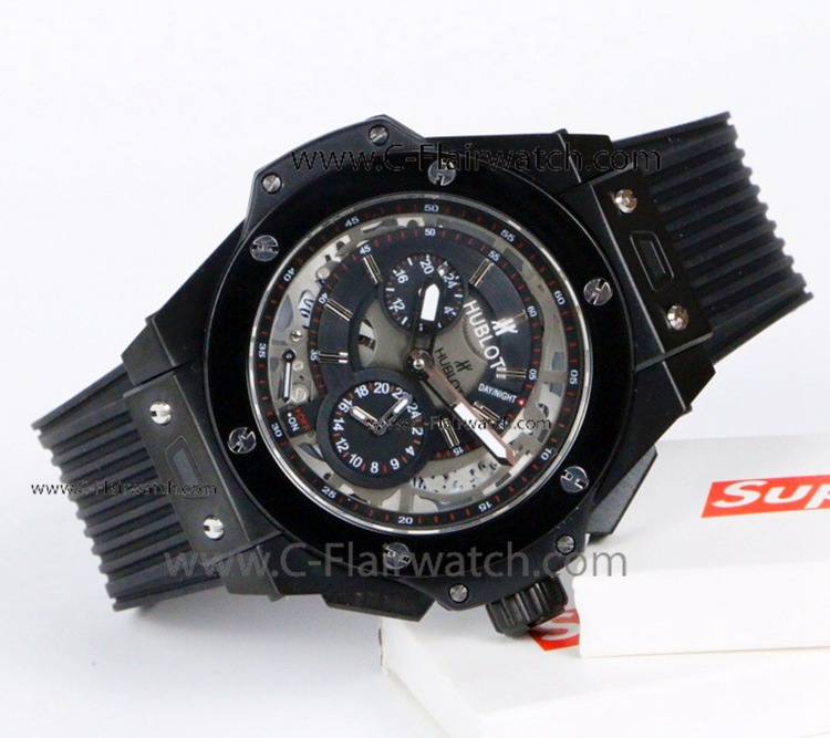 2019 Copy Hublot Big Bang Skeleton Men Watch Black Steel